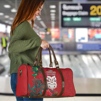 Maori Wheku Meri Kirihimete Personalised Travel Bag All Red Indigenous Maori Motif LT9 - Polynesian Pride