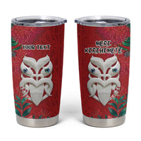 Maori Wheku Meri Kirihimete Personalised Tumbler Cup All Red Indigenous Maori Motif LT9 Red - Polynesian Pride