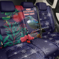 Tui Meri Kirihimete Personalised Back Car Seat Cover Pohutukawa Flowers Blue Motif LT9 - Polynesian Pride