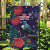 Tui Meri Kirihimete Personalised Garden Flag Pohutukawa Flowers Blue Motif LT9 Garden Flag Blue - Polynesian Pride