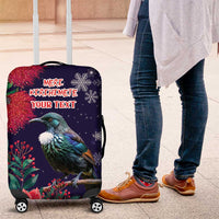 Tui Meri Kirihimete Personalised Luggage Cover Pohutukawa Flowers Blue Motif LT9 Blue - Polynesian Pride