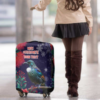 Tui Meri Kirihimete Personalised Luggage Cover Pohutukawa Flowers Blue Motif LT9 - Polynesian Pride