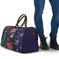 Tui Meri Kirihimete Personalised Travel Bag Pohutukawa Flowers Blue Motif LT9 - Polynesian Pride