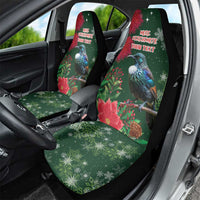 Tui Meri Kirihimete Personalised Car Seat Cover Pohutukawa Flowers Green Motif LT9 - Polynesian Pride