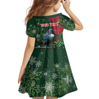 Tui Meri Kirihimete Personalised Family Matching Puletasi and Hawaiian Shirt Pohutukawa Flowers Green Motif LT9 - Polynesian Pride