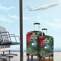 Tui Meri Kirihimete Personalised Luggage Cover Pohutukawa Flowers Green Motif LT9 - Polynesian Pride
