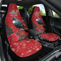 Tui Meri Kirihimete Personalised Car Seat Cover Pohutukawa Flowers Red Motif LT9 One Size Red - Polynesian Pride