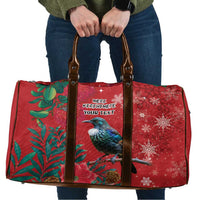 Tui Meri Kirihimete Personalised Travel Bag Pohutukawa Flowers Red Motif LT9 Red - Polynesian Pride