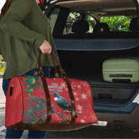 Tui Meri Kirihimete Personalised Travel Bag Pohutukawa Flowers Red Motif LT9 - Polynesian Pride
