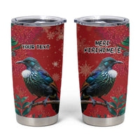 Tui Meri Kirihimete Personalised Tumbler Cup Pohutukawa Flowers Red Motif LT9 Red - Polynesian Pride