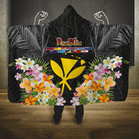 Pasifika Vibes Festival 2024 Hooded Blanket Kanaka Maoli With Hawaiian Islands LT9 One Size Black - Polynesian Pride