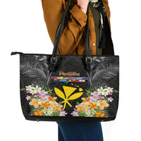 Pasifika Vibes Festival 2024 Leather Tote Bag Kanaka Maoli With Hawaiian Islands LT9 - Polynesian Pride