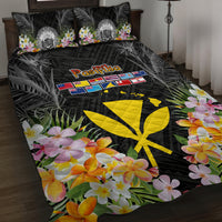 Pasifika Vibes Festival 2024 Quilt Bed Set Kanaka Maoli With Hawaiian Islands LT9 Black - Polynesian Pride