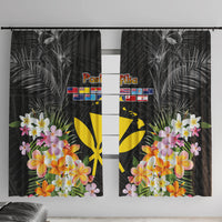 Pasifika Vibes Festival 2024 Window Curtain Kanaka Maoli With Hawaiian Islands LT9 With Hooks Black - Polynesian Pride