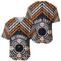 Personalised Aotearoa Niho Taniwha Motif Baseball Jersey Gold Style