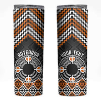 Personalised Aotearoa Niho Taniwha Motif Skinny Tumbler Gold Style