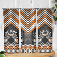 Personalised Aotearoa Niho Taniwha Motif Skinny Tumbler Gold Style