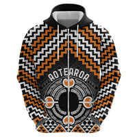 Personalised Aotearoa Niho Taniwha Motif Zip Hoodie Gold Style