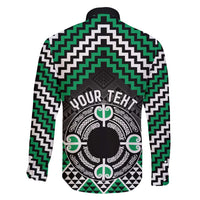 Personalised Aotearoa Niho Taniwha Motif Family Matching Tank Maxi Dress and Hawaiian Shirt Green Style LT9 - Polynesian Pride