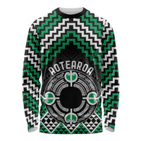 Personalised Aotearoa Niho Taniwha Motif Long Sleeve Shirt Green Style