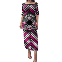 Personalised Aotearoa Niho Taniwha Motif Family Matching Puletasi and Hawaiian Shirt Pink Style LT9 Mom's Dress Pink - Polynesian Pride