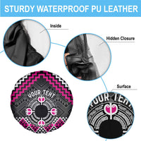 Personalised Aotearoa Niho Taniwha Motif Spare Tire Cover Pink Style