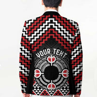 Personalised Aotearoa Niho Taniwha Motif Blazer Red Style - Polynesian Pride