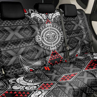 Black Aotearoa Taniko Motif Back Car Seat Cover Vintage Maori New Zealand Tribal Art Pattern LT9 - Polynesian Pride