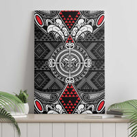 Black Aotearoa Taniko Motif Canvas Wall Art Vintage Maori New Zealand Tribal Art Pattern LT9 - Polynesian Pride