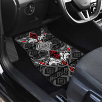 Black Aotearoa Taniko Motif Car Mats Vintage Maori New Zealand Tribal Art Pattern LT9 - Polynesian Pride