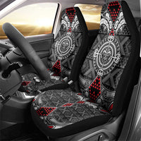 Black Aotearoa Taniko Motif Car Seat Cover Vintage Maori New Zealand Tribal Art Pattern LT9 - Polynesian Pride