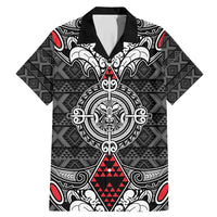 Black Aotearoa Tanilo Motif Family Matching Mermaid Dress and Hawaiian Shirt Vintage Maori New Zealand Tribal Art Pattern LT9 Dad's Shirt - Short Sleeve Black - Polynesian Pride