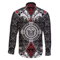Black Aotearoa Tanilo Motif Family Matching Puletasi and Hawaiian Shirt Vintage Maori New Zealand Tribal Art Pattern LT9 - Polynesian Pride