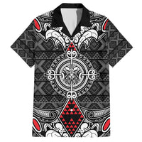 Black Aotearoa Tanilo Motif Hawaiian Shirt Vintage Maori New Zealand Tribal Art Pattern LT9 Black - Polynesian Pride