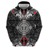 Black Aotearoa Tanilo Motif Hoodie Vintage Maori New Zealand Tribal Art Pattern LT9 - Polynesian Pride