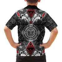 Black Aotearoa Tanilo Motif Kid Hawaiian Shirt Vintage Maori New Zealand Tribal Art Pattern LT9 - Polynesian Pride
