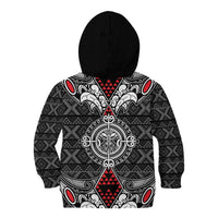 Black Aotearoa Tanilo Motif Kid Hoodie Vintage Maori New Zealand Tribal Art Pattern LT9 - Polynesian Pride