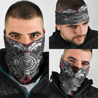 Black Aotearoa Taniko Motif Neck Gaiter Vintage Maori New Zealand Tribal Art Pattern LT9 - Polynesian Pride