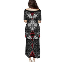 Black Aotearoa Tanilo Motif Puletasi Vintage Maori New Zealand Tribal Art Pattern LT9 - Polynesian Pride