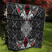 Black Aotearoa Taniko Motif Quilt Vintage Maori New Zealand Tribal Art Pattern LT9 - Polynesian Pride