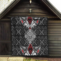 Black Aotearoa Taniko Motif Quilt Vintage Maori New Zealand Tribal Art Pattern LT9 - Polynesian Pride
