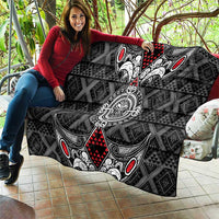 Black Aotearoa Taniko Motif Quilt Vintage Maori New Zealand Tribal Art Pattern LT9 - Polynesian Pride