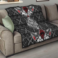 Black Aotearoa Taniko Motif Quilt Vintage Maori New Zealand Tribal Art Pattern LT9 - Polynesian Pride