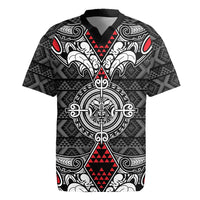 Black Aotearoa Tanilo Motif Rugby Jersey Vintage Maori New Zealand Tribal Art Pattern LT9 Black - Polynesian Pride