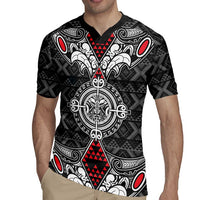 Black Aotearoa Tanilo Motif Rugby Jersey Vintage Maori New Zealand Tribal Art Pattern LT9 - Polynesian Pride