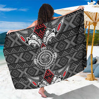 Black Aotearoa Taniko Motif Sarong Vintage Maori New Zealand Tribal Art Pattern LT9 One Size 44 x 66 inches Black - Polynesian Pride