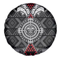 Black Aotearoa Taniko Motif Spare Tire Cover Vintage Maori New Zealand Tribal Art Pattern LT9 - Polynesian Pride