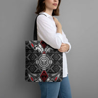 Black Aotearoa Taniko Motif Tote Bag Vintage Maori New Zealand Tribal Art Pattern LT9 - Polynesian Pride