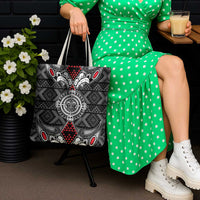 Black Aotearoa Taniko Motif Tote Bag Vintage Maori New Zealand Tribal Art Pattern LT9 - Polynesian Pride