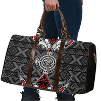 Black Aotearoa Taniko Motif Travel Bag Vintage Maori New Zealand Tribal Art Pattern LT9 - Polynesian Pride